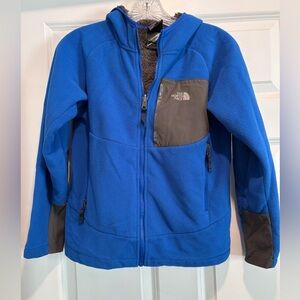 The North Face Boy’s Blue Fleece Jacket with Brown Interior